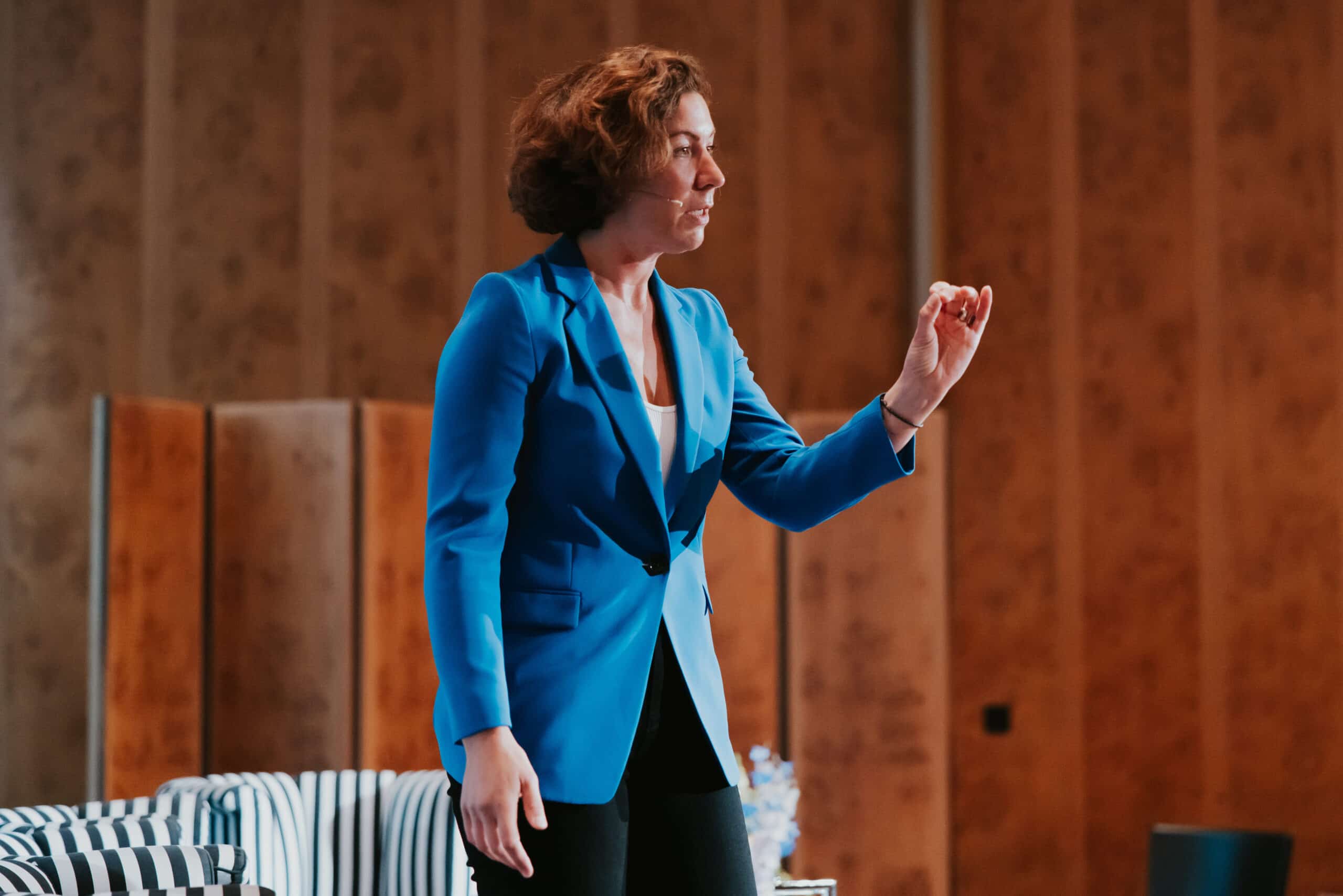 Nachhaltigkeit in der Finanz- und Versicherungsindustrie am Chubb-Signature-Event am 25. Mai 2023 im Hotel Widder in Zürich. Bild: Kristina Jeromin, Key Note-Sprecherin.