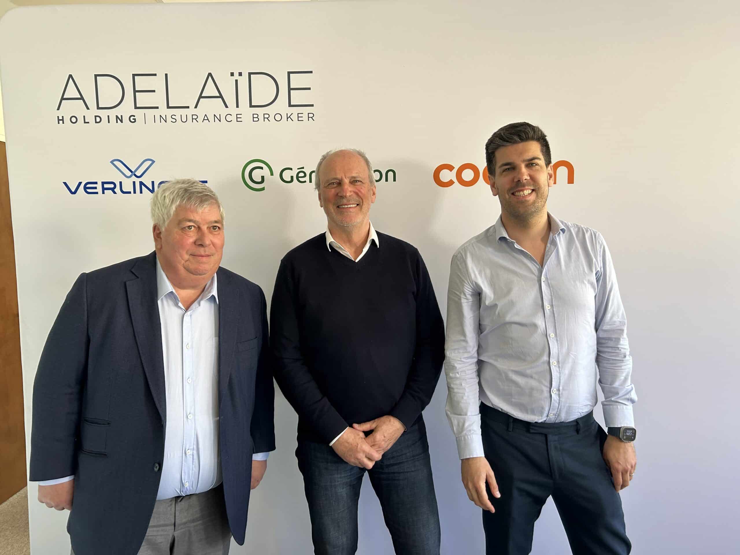 Adelaide Gruppe verkündet Umsatzwachstum von 18% im Jahr 2023: v.l.n.r. Gilles Beneplanc, Jacques Verlingue, Benjamin Verlingue.