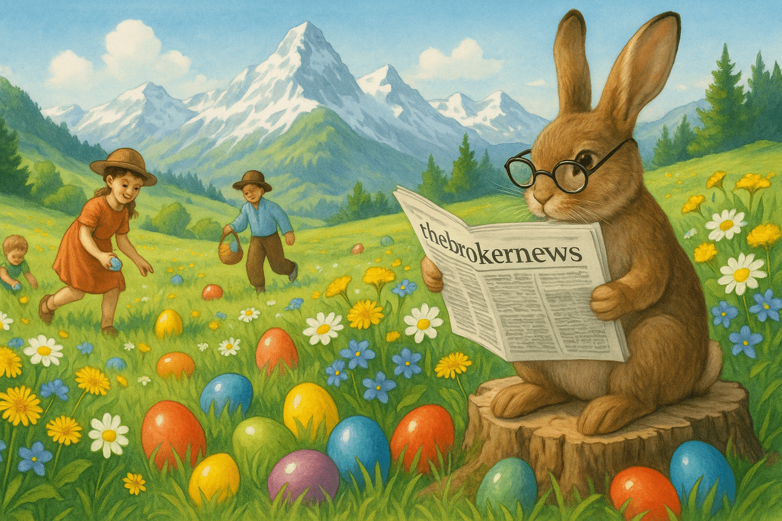 Der Hase, der die News verstand zusammen mit Mirela Dimofte und Binci Heeb wünschen schöne Osterfeiertage!