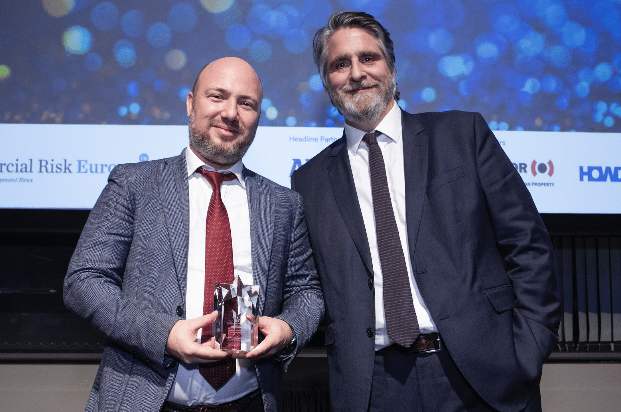 From practitioner to pioneer: Alex Sidorenko (left) alongside Hugo Foster from Commercial Risk Magazine. The award goes to the training and education programme of the year 2024, FERMA.