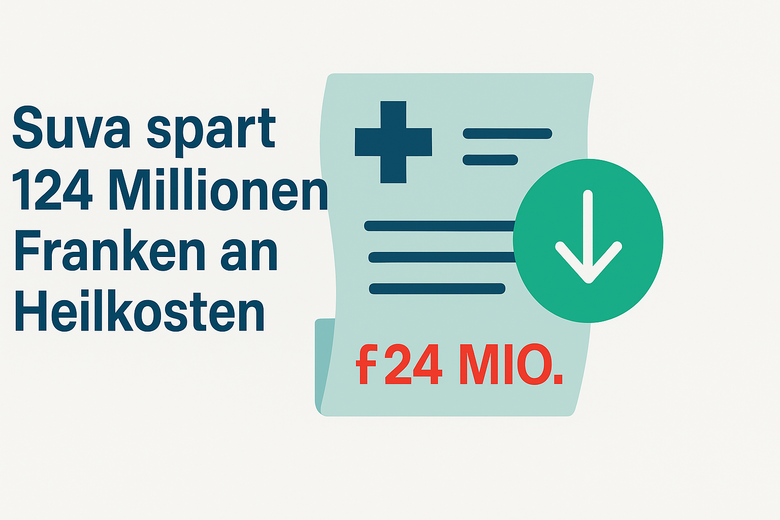 Suva spart 124 Millionen Franken an Heilkosten durch effizientes Heilkostenmanagement.