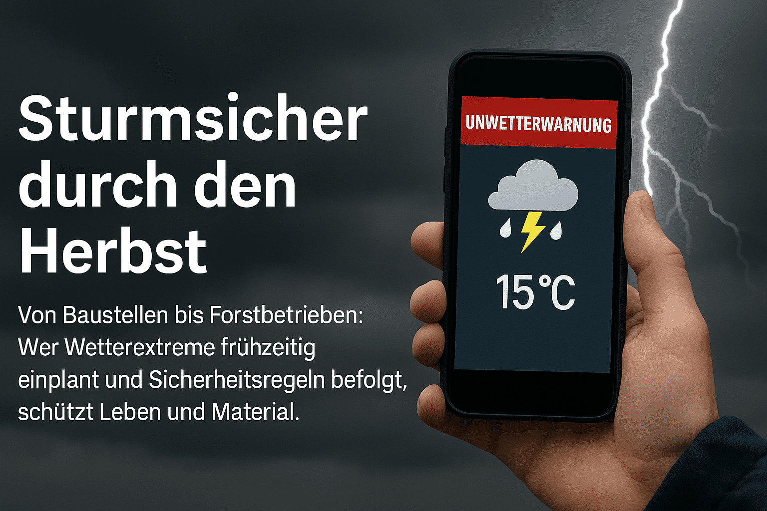 Sturmsicher durch den Herbst mit den Sicherheitsregeln der Suva.